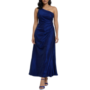 Royal Blue One Shoulder Midi Dress