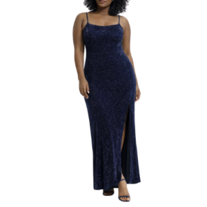 Dark Blue Glitter Maxi Dress