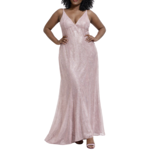 Light Pink Maxi Dress with Glitter