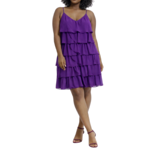 Purple Frill Mini with Thin Straps